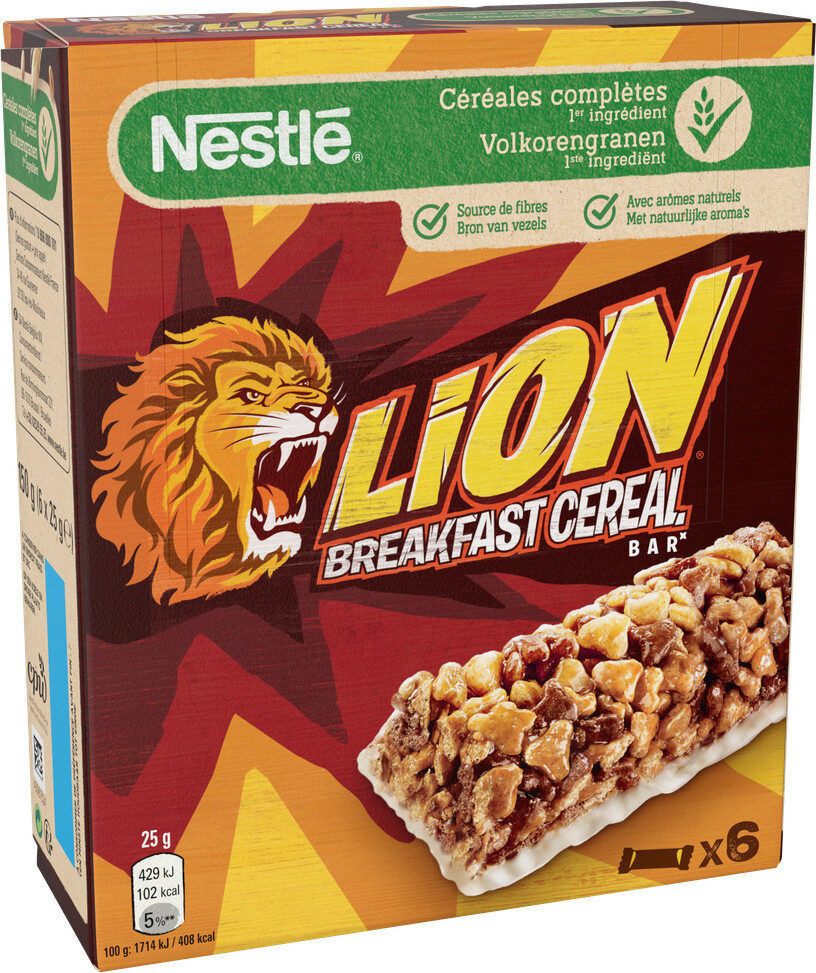 Lion Breakfast Cereal Bar X6 150g